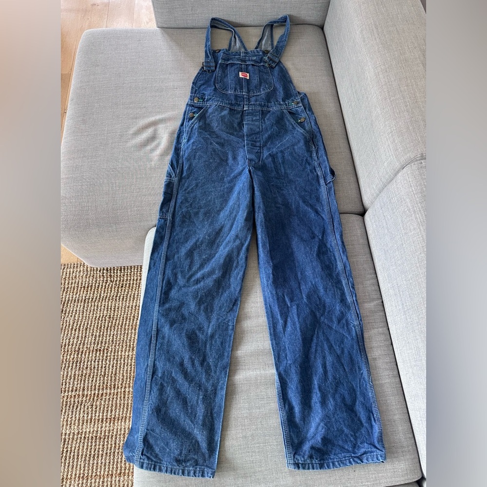 Red Kap denim bib overalls